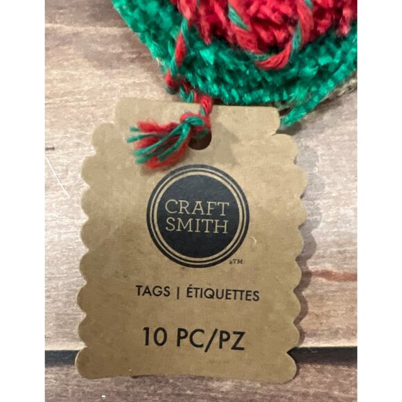 Craft Smith Burlap Candy Cane Tags 10 Pc Set - Red & Green MSEQ164 - Picture 2 of 4